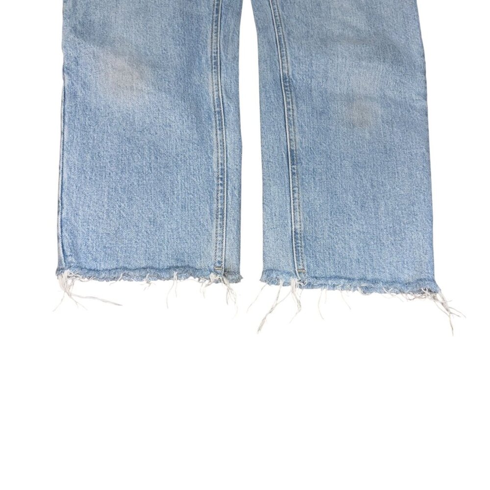 Top Shop 28/30 Straight Light Wash Raw Hem Denim Jeans - Picture 2 of 6